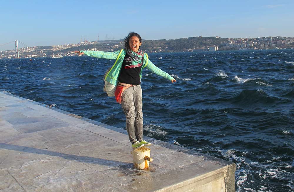 Riding the waves at Dolmabahçe Palace
