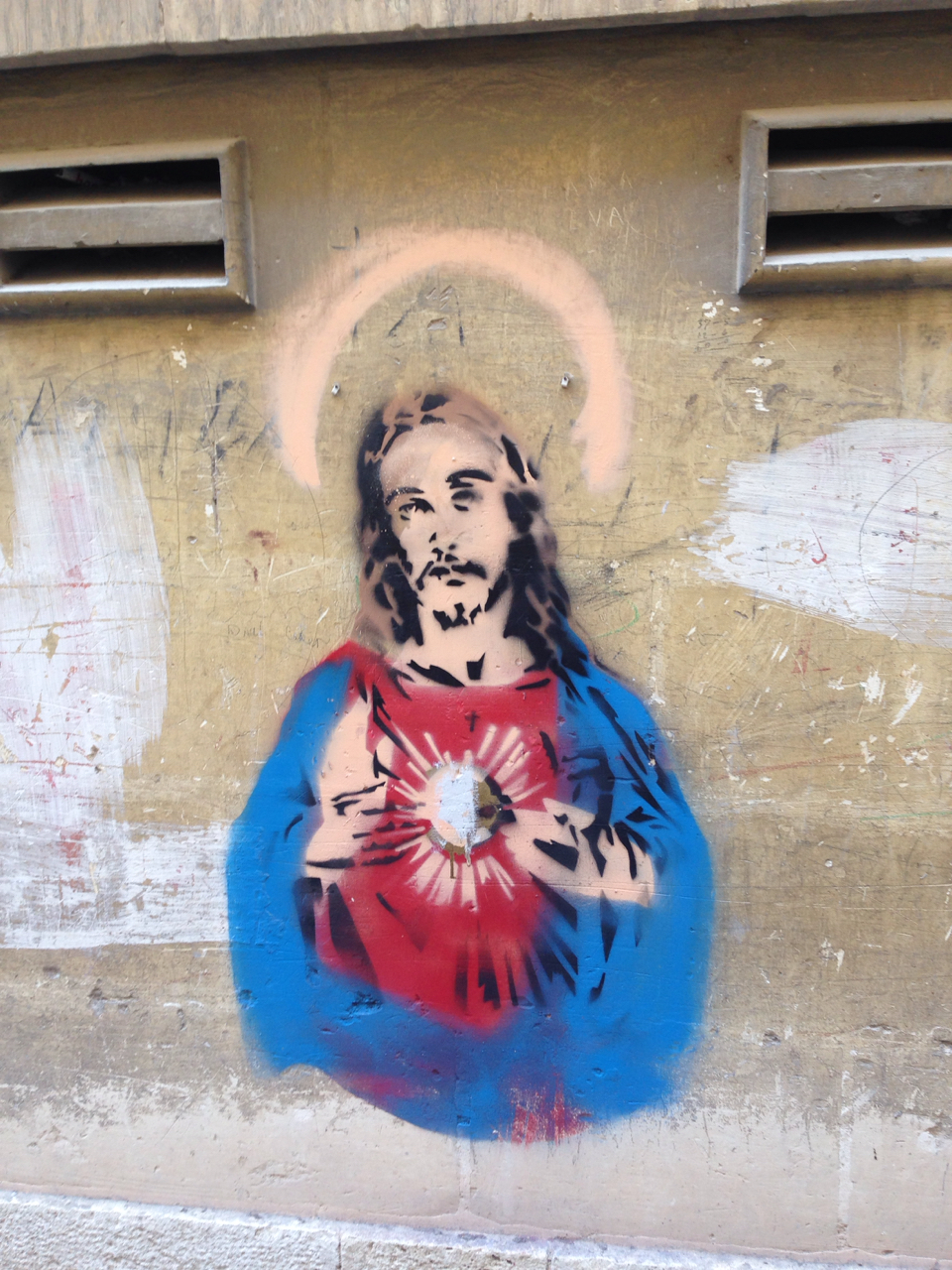Jesus in Strait Street Valletta Street Art Twitchcraft