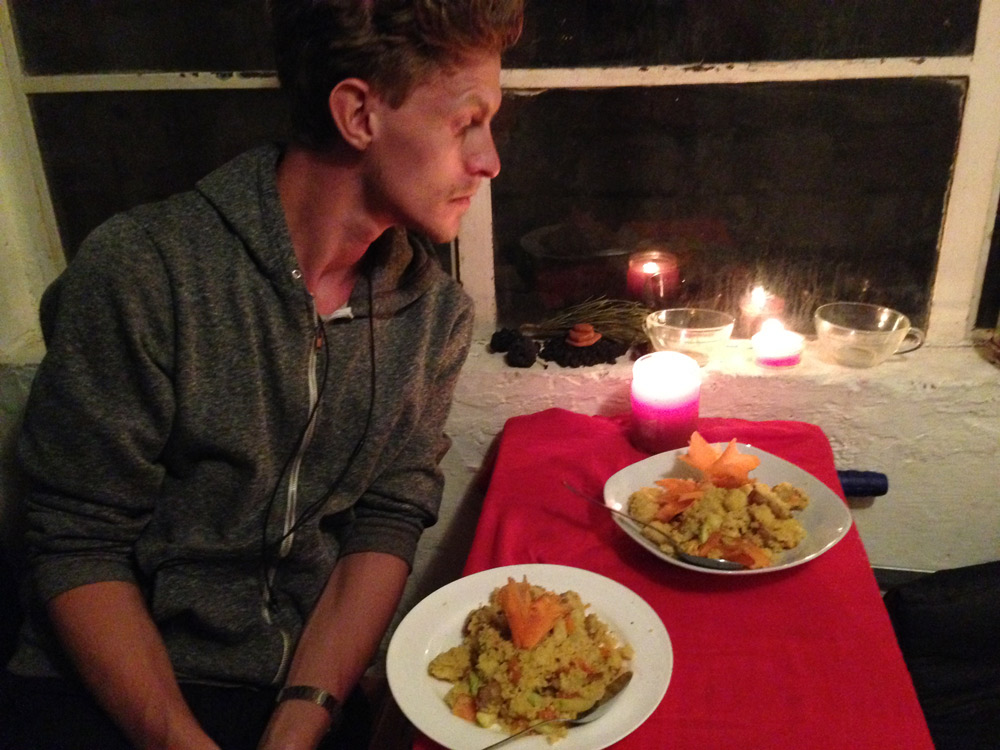 Candlelit dinner on the new table - Diary of a freelancer