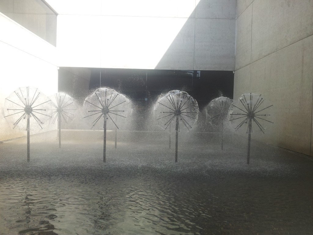 Pretty water fans next to the Queensland Art Gallery