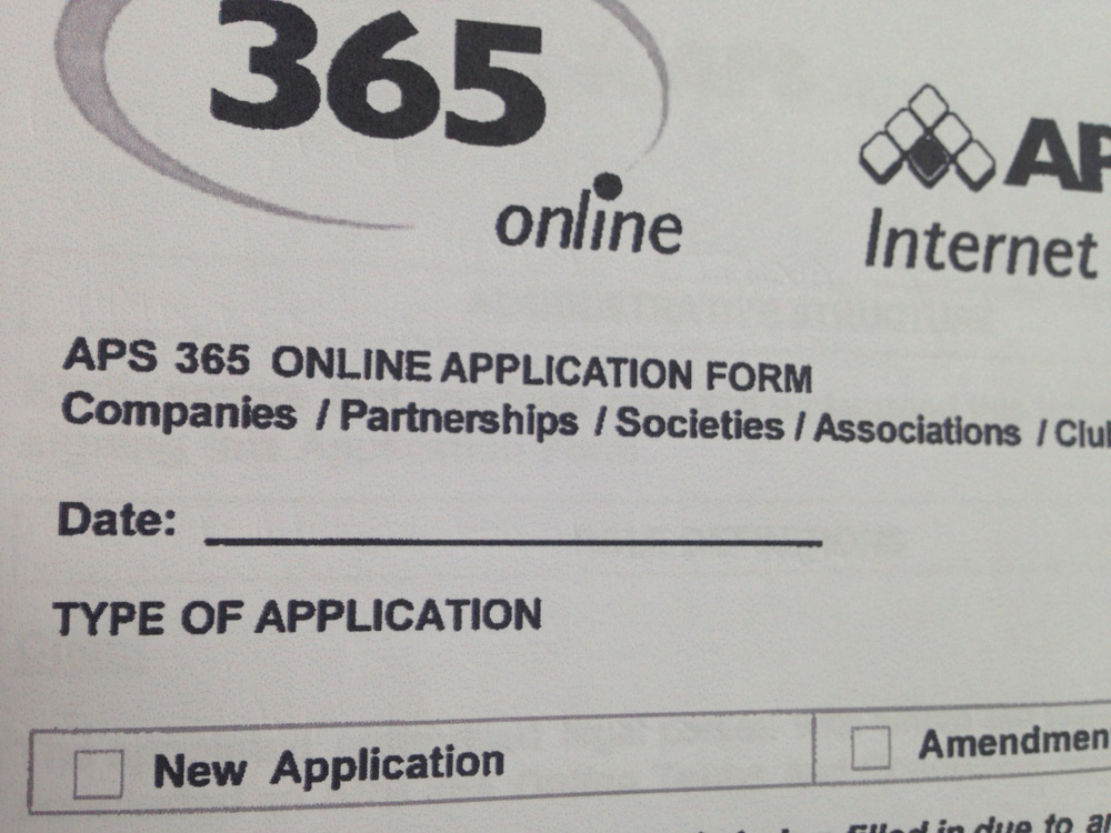 Online application form